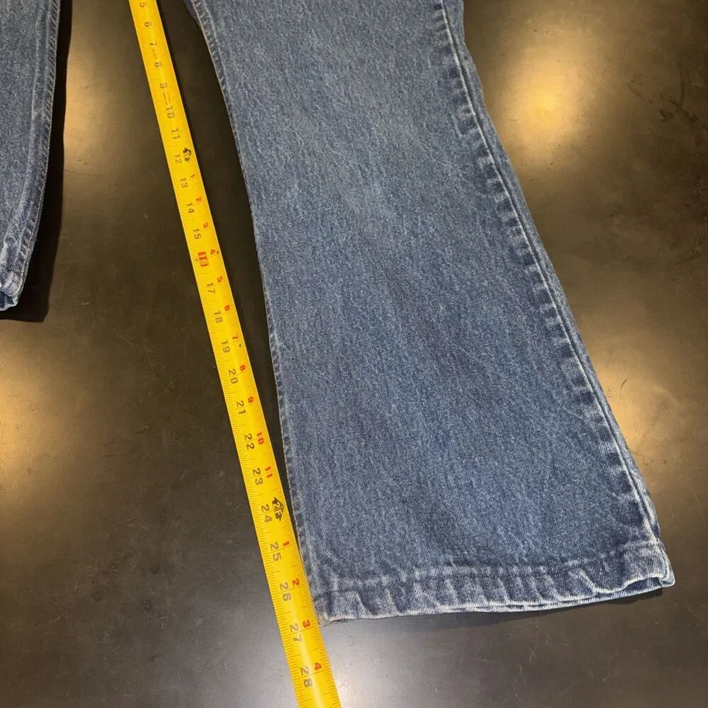 1992 Levi's 517 Vintage Orange Tab Bootcut Jeans Made in USA Dark Wash W35 L27
